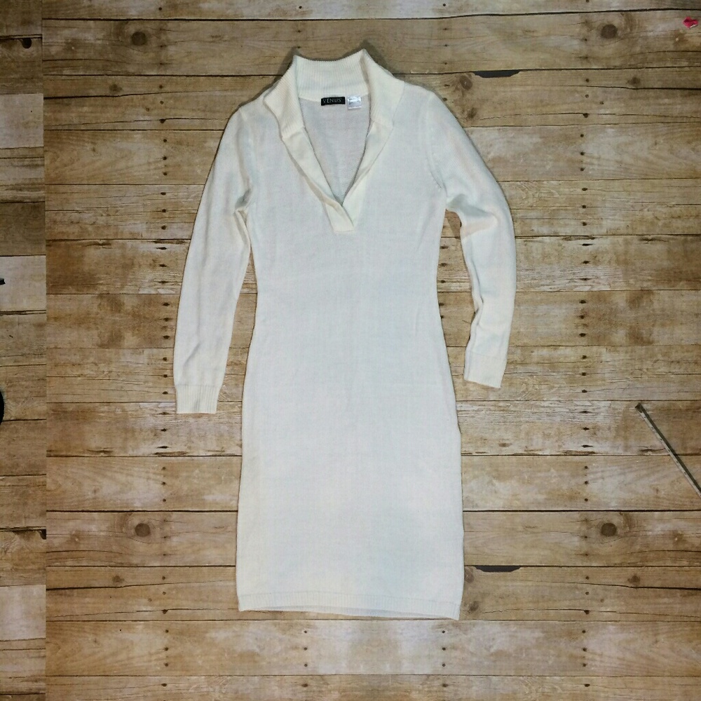 Like new long white sweater dress